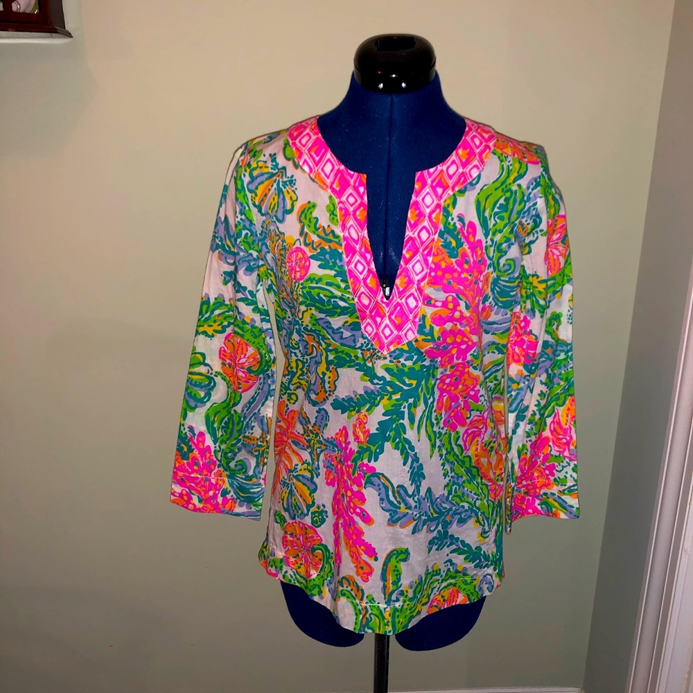 Lilly Pulitzer printed Tunic 3/4 sleeve